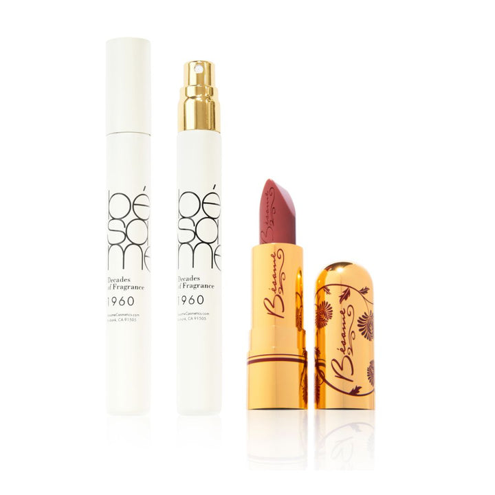 1960s Fragrance Mist & Dusty Rose Lipstick Duo